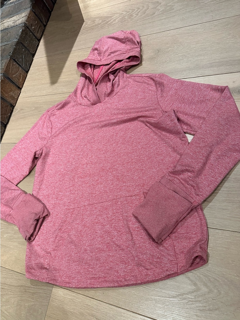 Athleta Girl Long Sleeve Pink Hoooded Top